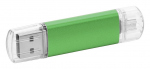 Универсальный флеш - накопитель OTG, зеленый